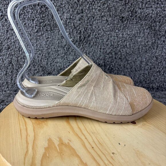Crocs Capri Mules Womens Size 11 Beige Slip On Casual Comfort Shoes Clog Sandals - Picture 4 of 9